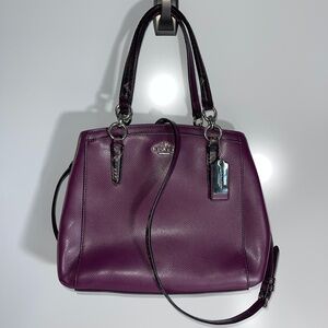 Coach‎ Minetta Leather Crossbody In Exotic Trim Handbag